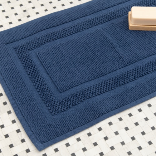 HD Designs Antimicrobial Bath Mat - Indigo Perspective: back