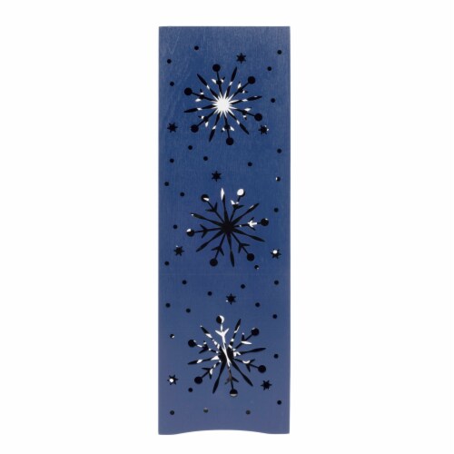 Holiday Home LED Wooden Cutout Lantern - Blue Perspective: back