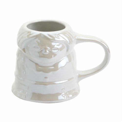 Holiday Home Two-Piece White Iridescent Santa Mug Set Perspective: back