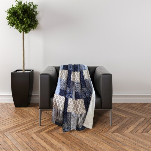 HD Designs 50 x 70 Inch Patchwork Oversized Throw Perspective: back