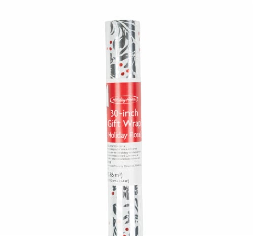 Holiday Home Gift Wrap Roll Holiday Floral Perspective: back