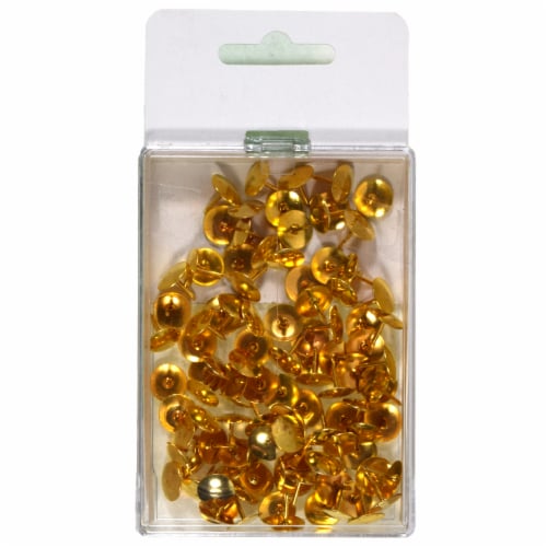 Office Works Gold Tone Thumb Tacks Perspective: back