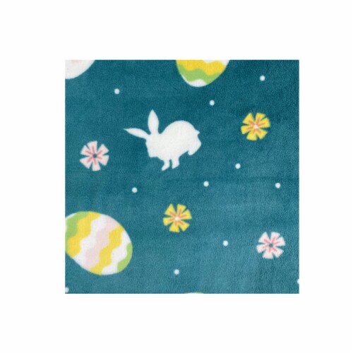 Holiday Home® Easter Microplush Throw - Eggs & Bunnies Perspective: back