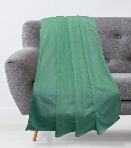 Everyday Living 50 x 60 Inch Microplush Green Throw Perspective: back