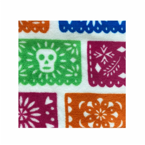 Holiday Home Dia de los Muertos Flags Microplush Throw Blanket Perspective: back