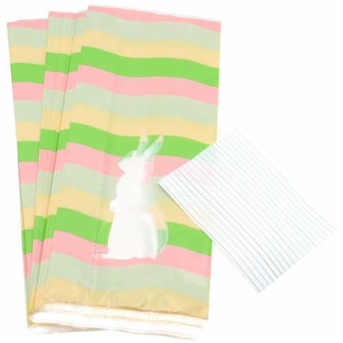 Holiday Home® Easter Treat Bags with Ties - Easter Stripe Perspective: back