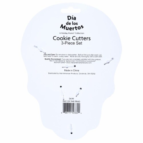 Holiday Home Skull Headstone Flower Cookie Cutter Set Perspective: back