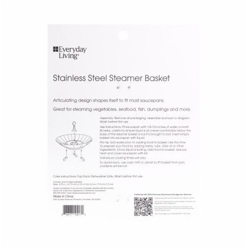 Everyday Living® Stainless Steel Steamer Basket Perspective: back