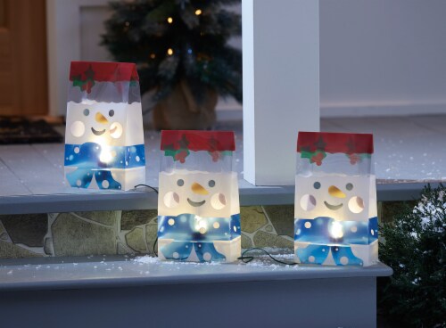 Holiday Home LED Snowman Luminary Lights Perspective: back