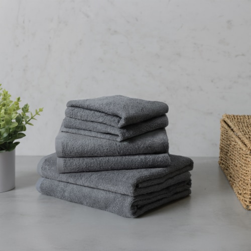 Smartway™ 6 Pack Towel Set - Grey Perspective: back