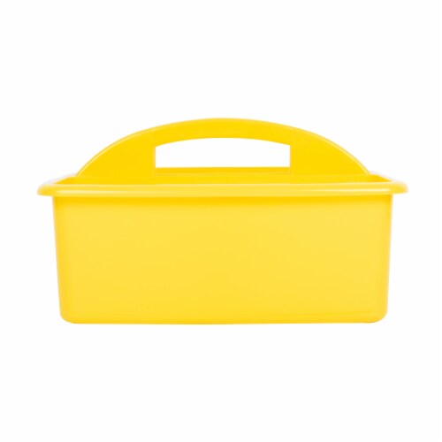 OfficeWorks Three Compartment Caddy - Yellow Perspective: back