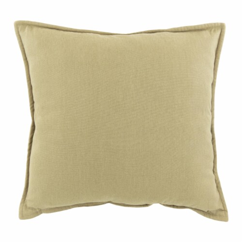 HD Designs Stonewash Canvas Decor Pillow- Beige Perspective: back