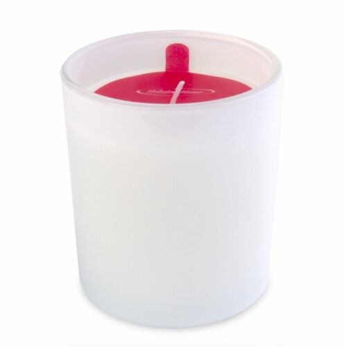 Holiday Home Glass Jar Candle with Wood Lid & Tree - White Perspective: back