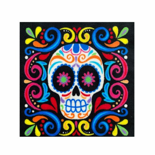 Holiday Home Dia de los Muertos Skulls Microplush Throw Blanket Perspective: back