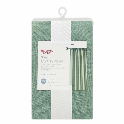 Everyday Living® Shea Light Filtering Single Curtain Panel - Green Perspective: back