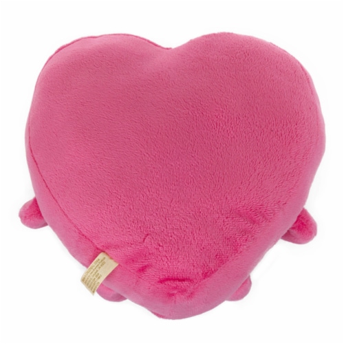 Holiday Home 9.5 Inch Pink Heart Plush Perspective: back