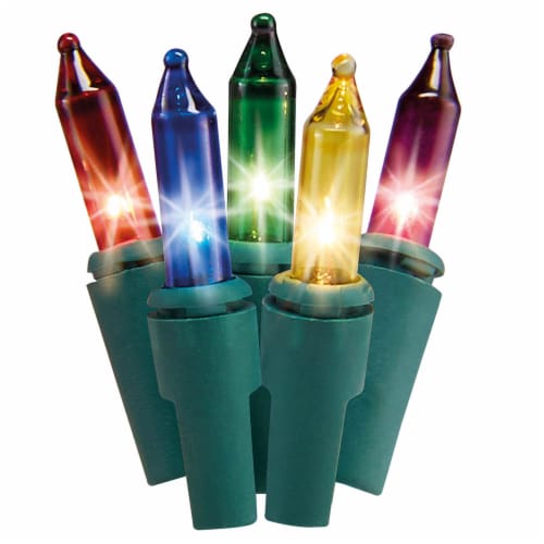 Holiday Home 400 ct Green Wire Mini Christmas Lights - Multi Perspective: back