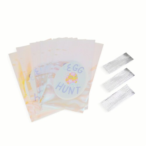 Egg Hunt Treat Bags With Ties Perspective: back