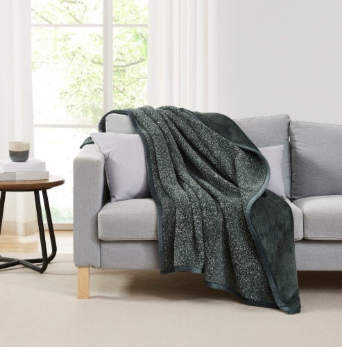 HD Designs Melange Throw - Green Perspective: back