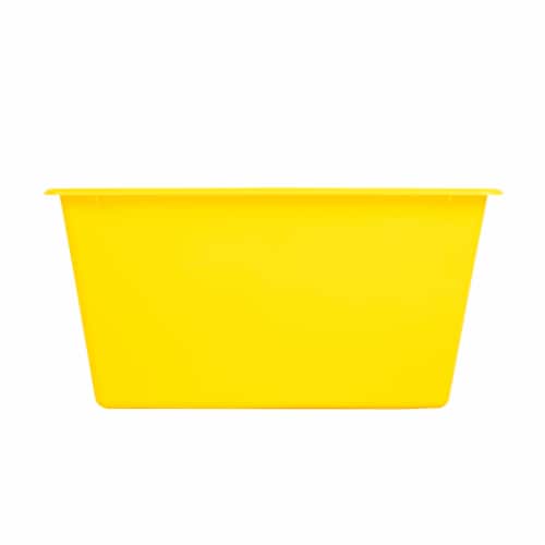OfficeWorks Plastic Book Bin - Yellow Perspective: back