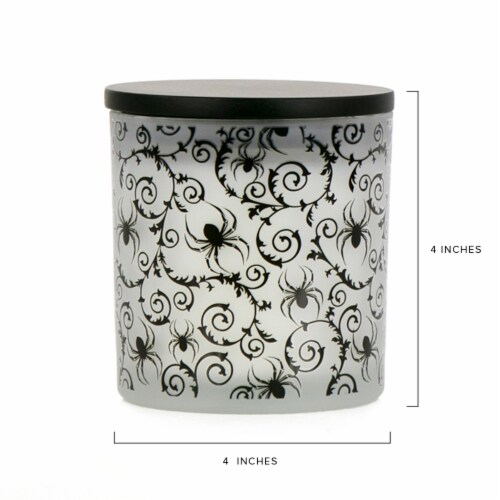 Holiday Home Halloween Jar Candle Decorative Spider Web Perspective: back