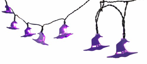Holiday Home® LED Witch Hat Metal Halloween Lights - Purple Perspective: back