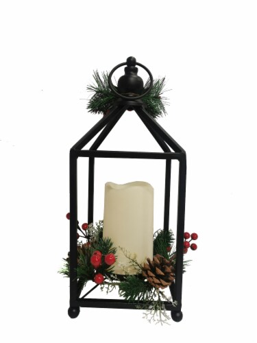 Holiday Home LED Black Lantern Christmas Décor Perspective: back