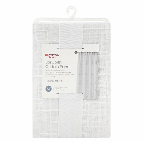 Everyday Living® Bosworth Light Filtering Single Curtain Panel - White Perspective: back