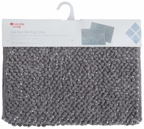 Everyday Living 100% Polyester Noodle Bathmat 2-Pack - Sharkskin Perspective: back