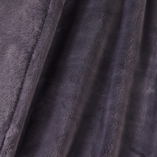 Modavari Home Fashions Full / Queen Rolled Blanket - Dark Gray Perspective: back