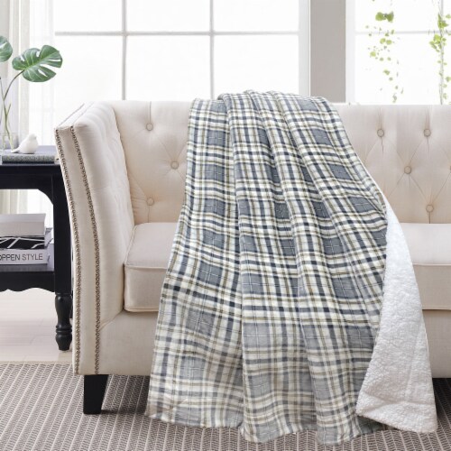 HD Designs Forest Plaid Oversized Microplush Throw Blanket Perspective: back