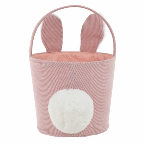 Holiday Home® Easter Corduroy Bunny Basket - Pink Perspective: back