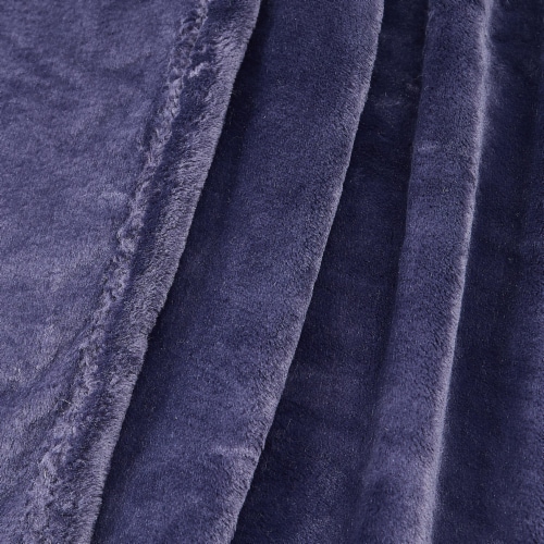 Modavari Home Fashions King Rolled Blanket - Dark Blue Perspective: back