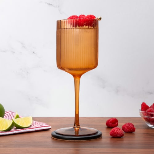 SDS for HD Designs Ribbed Wine Glass - Amber Perspective: back