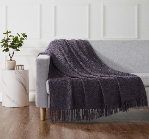 HD Designs® Boucle Throw Blanket - Blue Perspective: back
