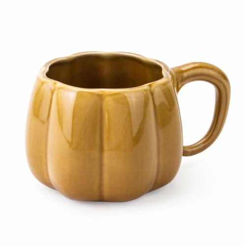 Holiday Home Pumpkin Mug Honey Yellow Perspective: back