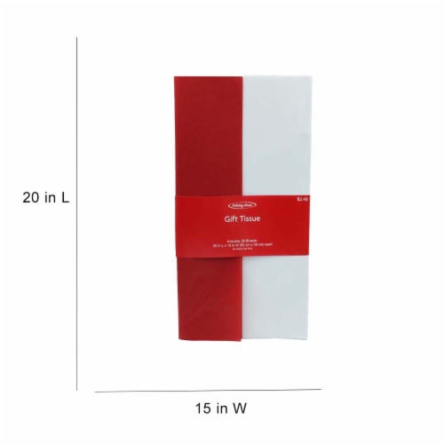 Holiday Home Solid Red / White Gift Tissue Perspective: back
