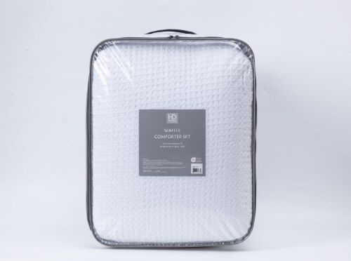 HD Designs Dunaway Collection Waffle Comforter Set - White Perspective: back