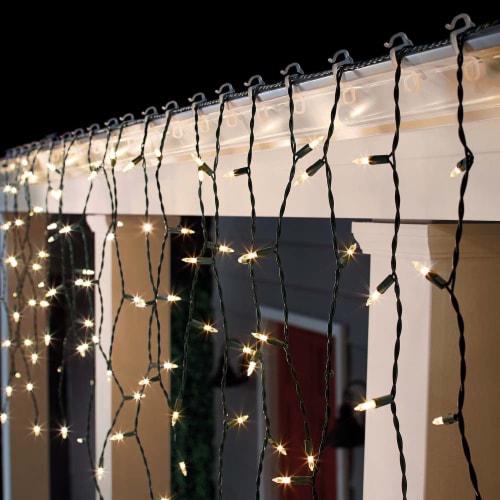 Holiday Home® 200 ct Green Wire Icicle Christmas Lights - White Perspective: back