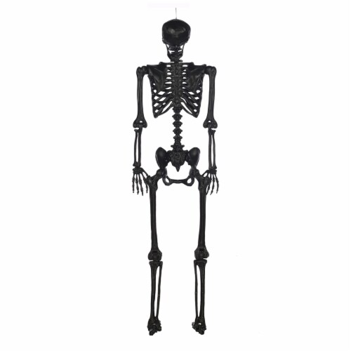 Holiday Home Pose N Stay 60" Black Skeleton Halloween Decor Perspective: back