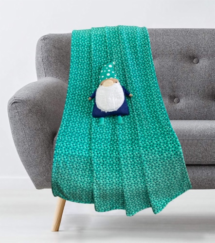 Holiday Home Gnome Christmas Pillow and Throw Set Holiday Décor Perspective: back