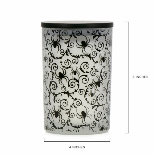 Holiday Home Halloween Jar Candle Decorative Spider Web Perspective: back