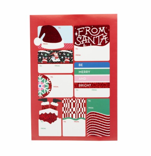 Holiday Home® Specialty Stuffed Santa Gift Tags Perspective: back