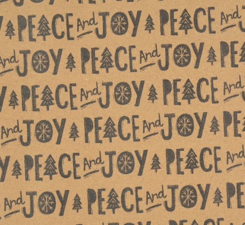 Holiday Home Gift Wrap Roll Peace and Joy Perspective: back