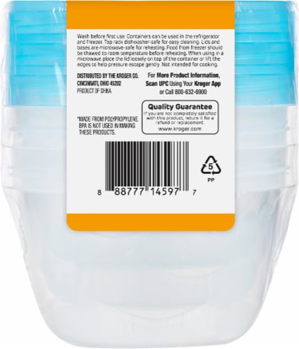 Smart Way™ BPA-Free Plastic Small Twist Top Food Storage Container - 3 pack Perspective: back