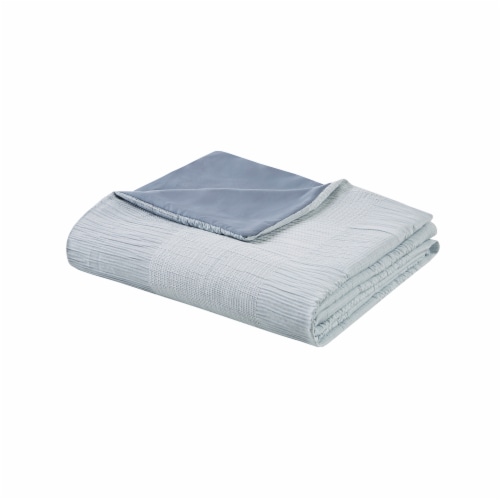 HD Designs 3-Piece Duvet Set - Blue Square Perspective: back