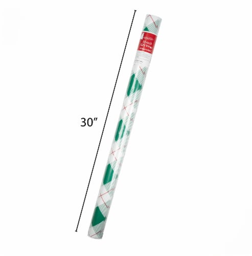 Holiday Home Modern Plaid Gift Wrap Roll Perspective: back