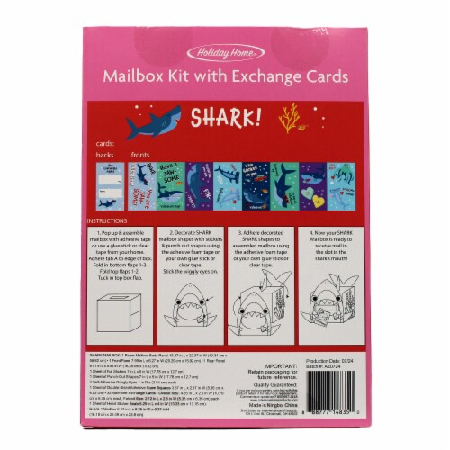 Holiday Home® Valentine Card Shark Mailbox Kit Perspective: back
