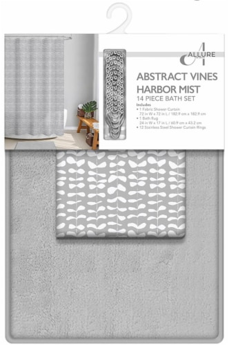 HD Designs Shower Curtain and Rug Set - Vine Perspective: back