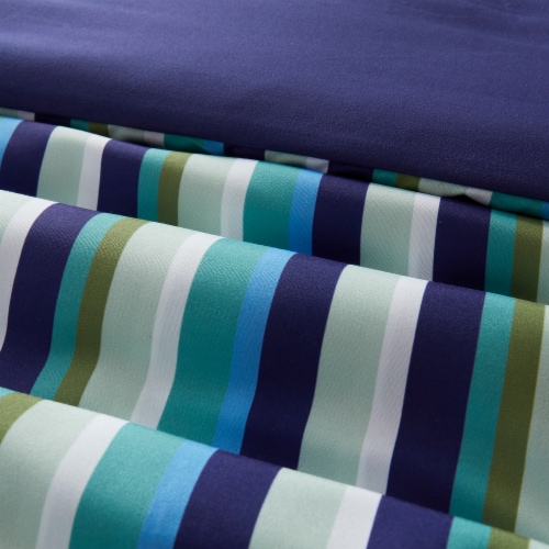 Everyday Living Full / Queen Reversable Down Alternative Comforter - Multi Stripe Perspective: back